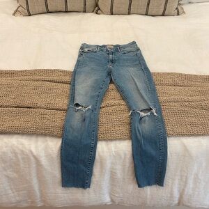 Mother High Waisted Looker Ankle Fray